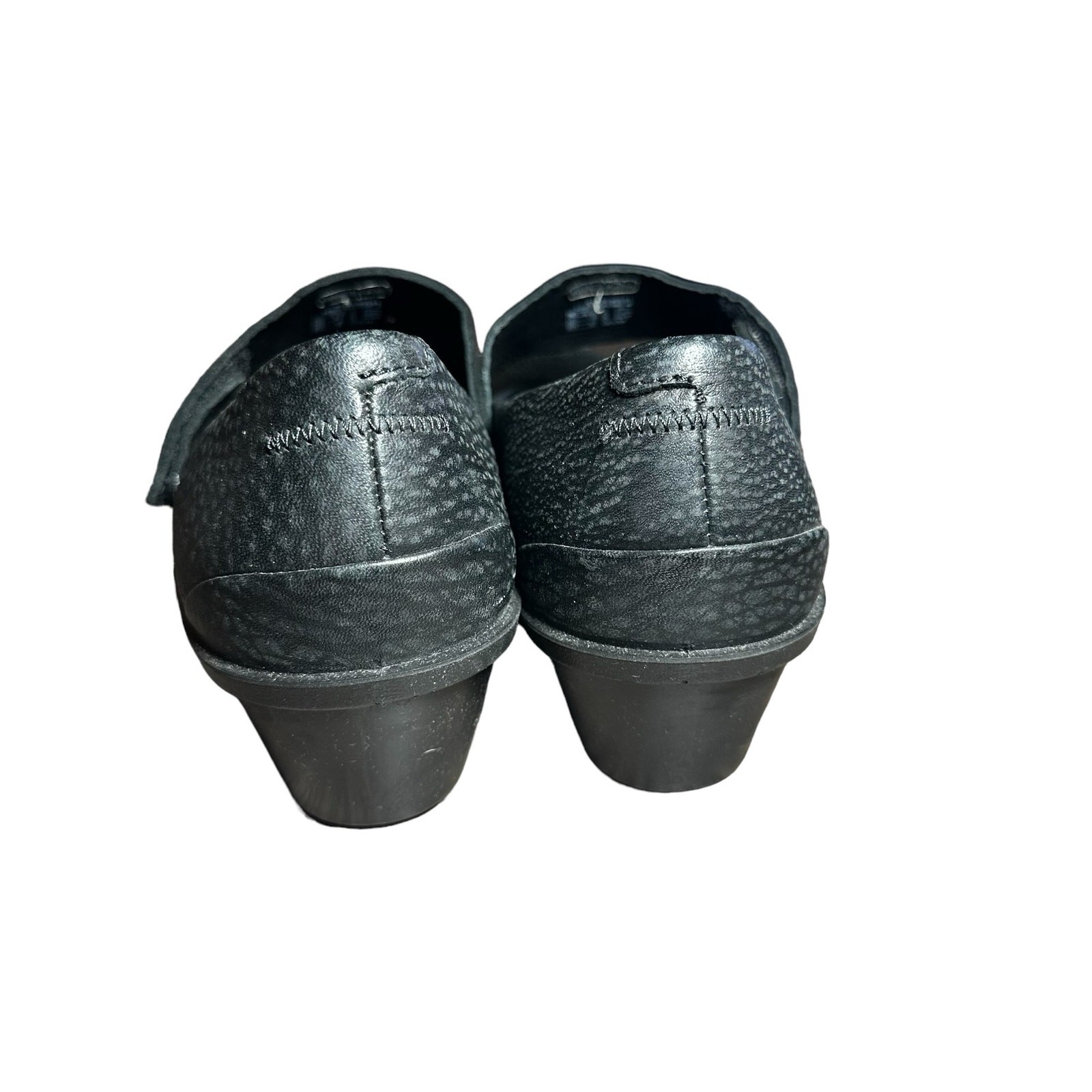Ecco Skyler Mary Jane Black Leather Wedges Size 38 US 7 comfort hook and loop