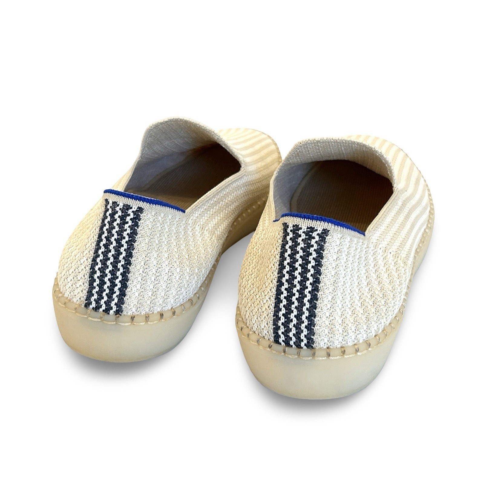 Rothys The Original Hemp Slip On Sneaker Womens Size 11 Ivory Coconut Stripe