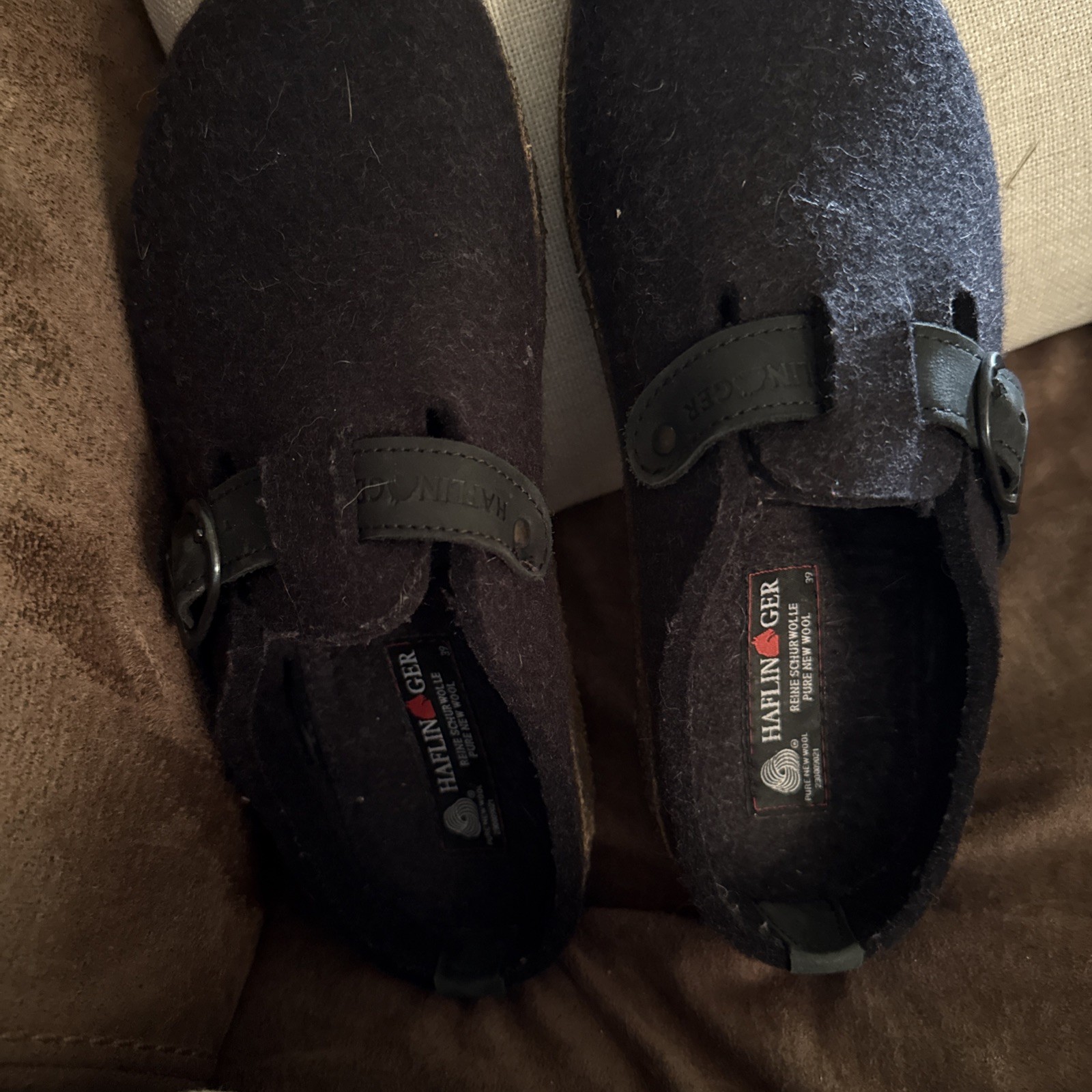Haflinger Wool Felt Clogs Adjustable Strap Buckle Closure Size 39/8.5