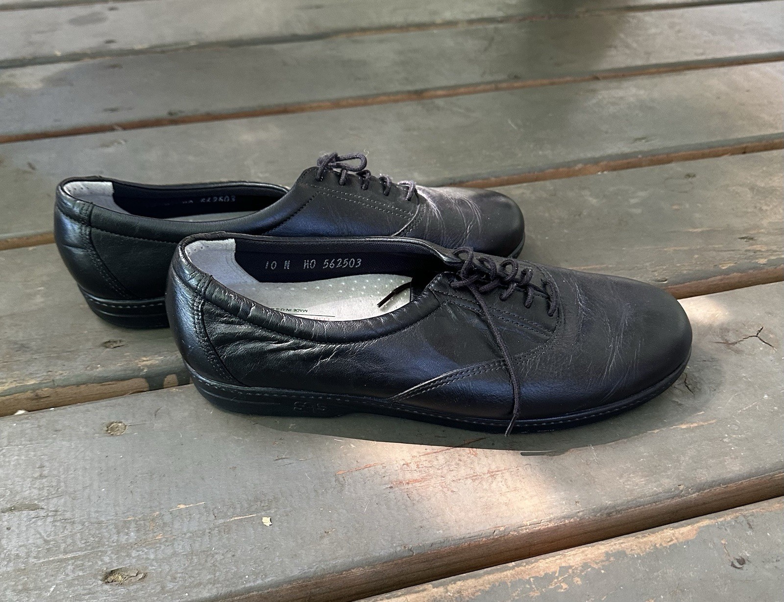 SAS Tripad Comfort Women’s Black Leather Lace-Up Oxford Shoes Size 10 N