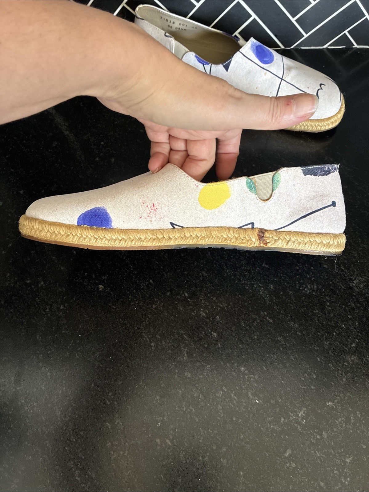 Camper Criro Abstract Espadrilles Slip Ons Womens EU 40 US 9/9.5 Run Small 8/8.5