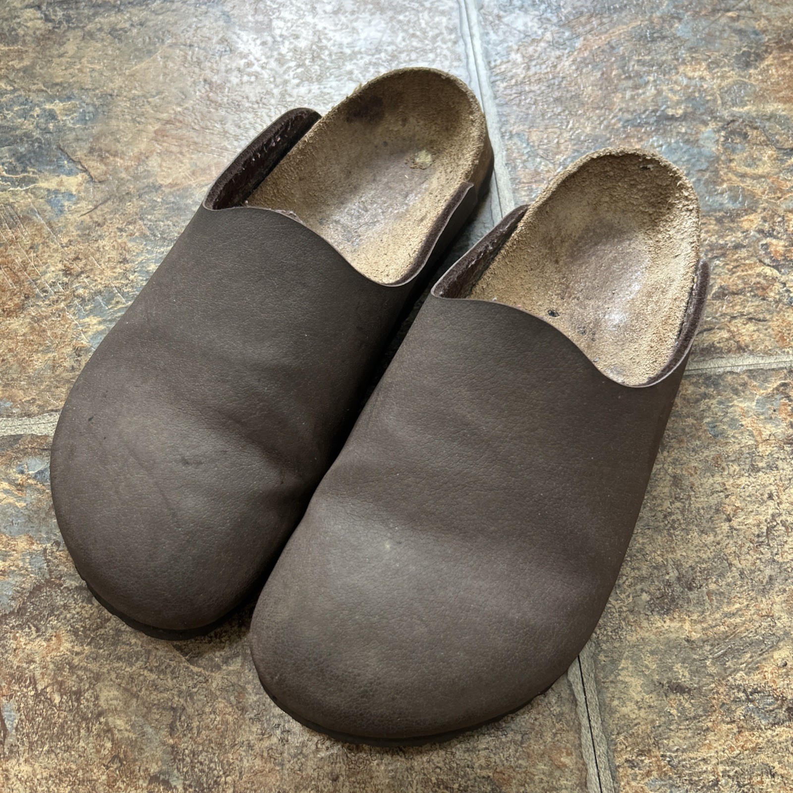 Birkenstock Birkis Womens Brown Leather Amsterdam Clogs Slip On Size 37-45 L6 M4