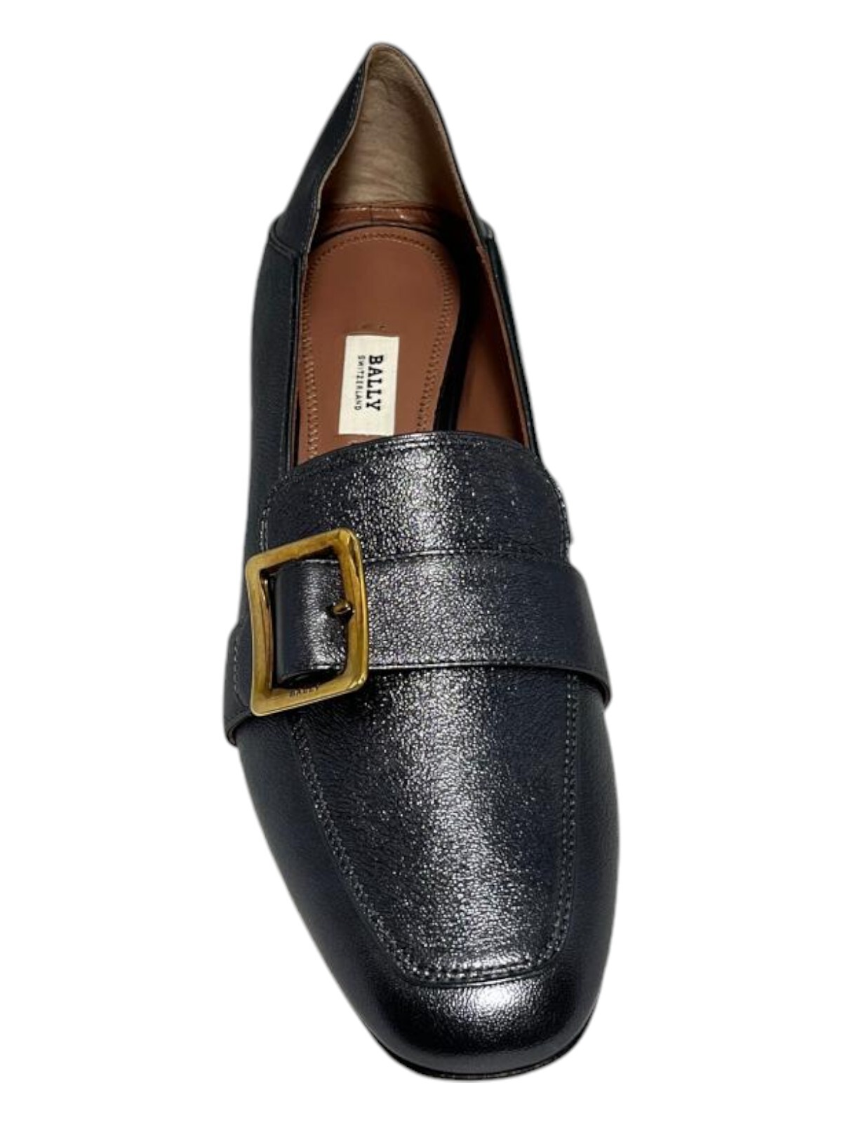 Bally Janelle 6217720 Ladies Metal Gray Loafers Leather MSRP $870