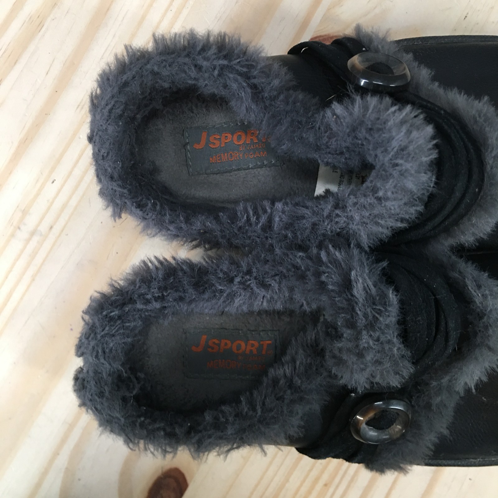Jsport by Jambu Shoes Womens 6 M Holiday Clogs Black Leather Closed Toe Comfort