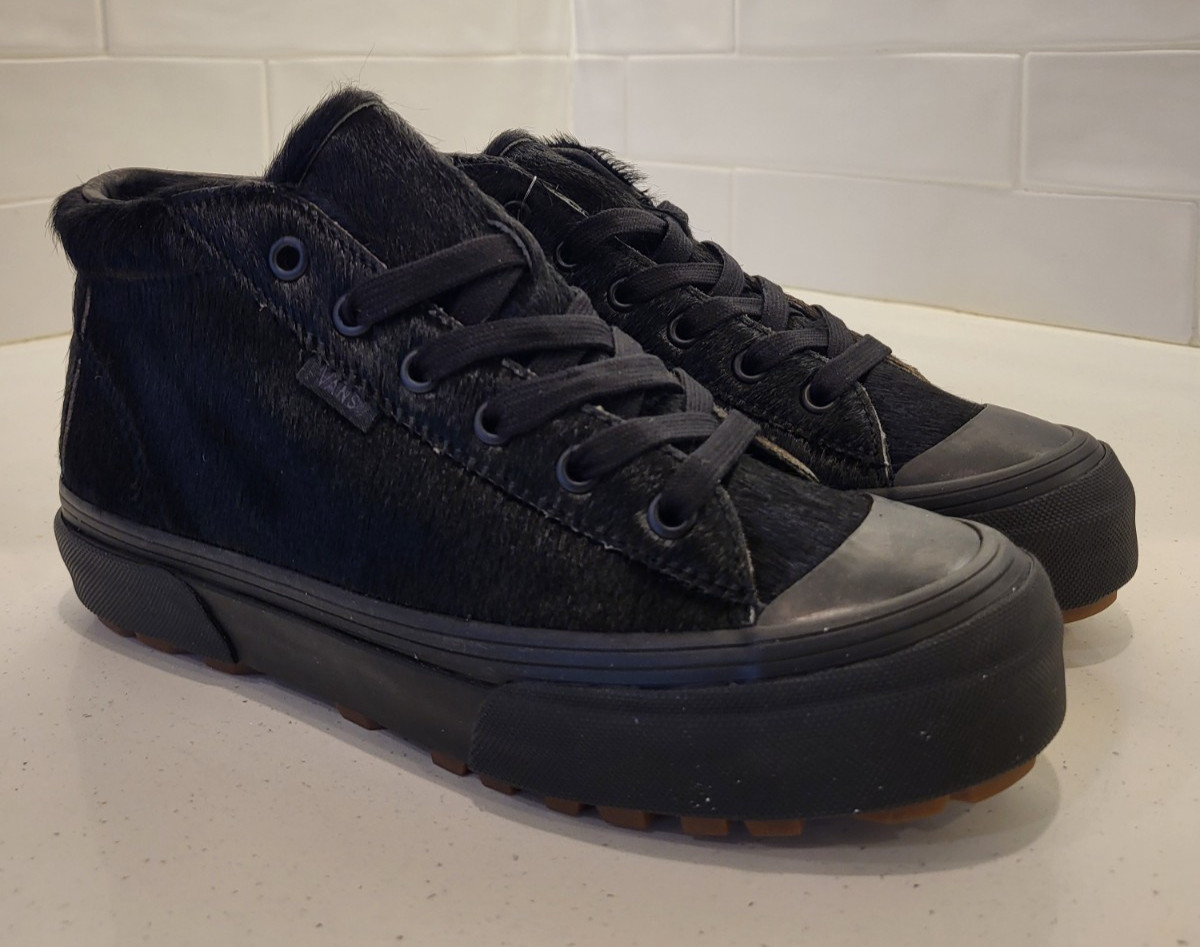 Vans Style 29 MID GI LX Pony Hair Black Woman’s size 7 Luxury