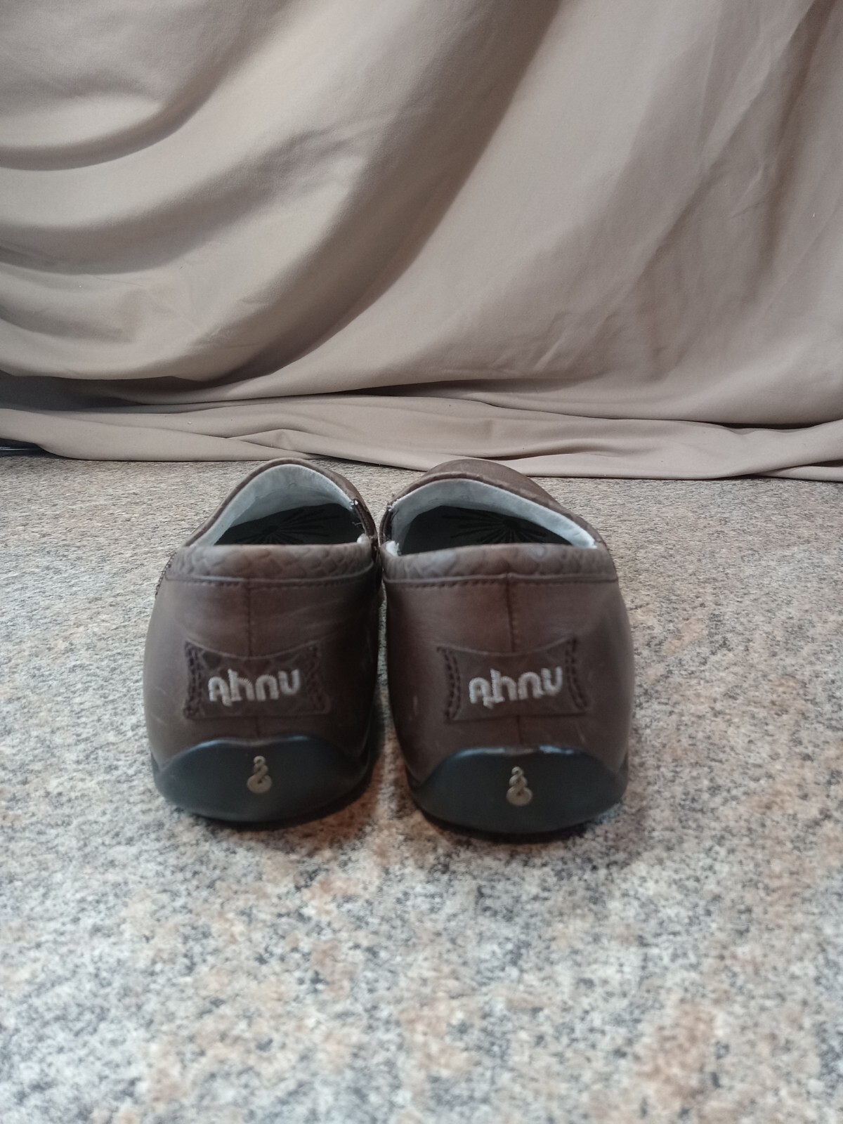 Ahnu Jackie Womens 6.5 Slip On Loafers Shoes Brown Leather Reptile Comfort Shoe