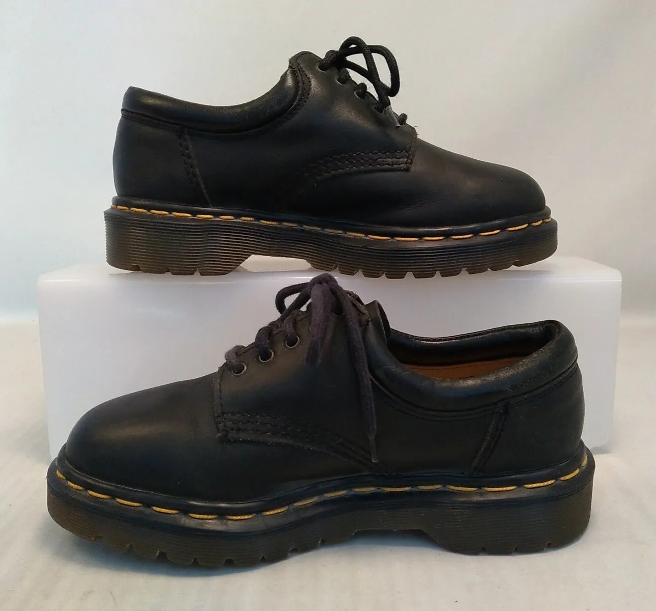 Dr Martens Shoes Sz 3 Doc Black Leather Shoe 8053 5 Eye