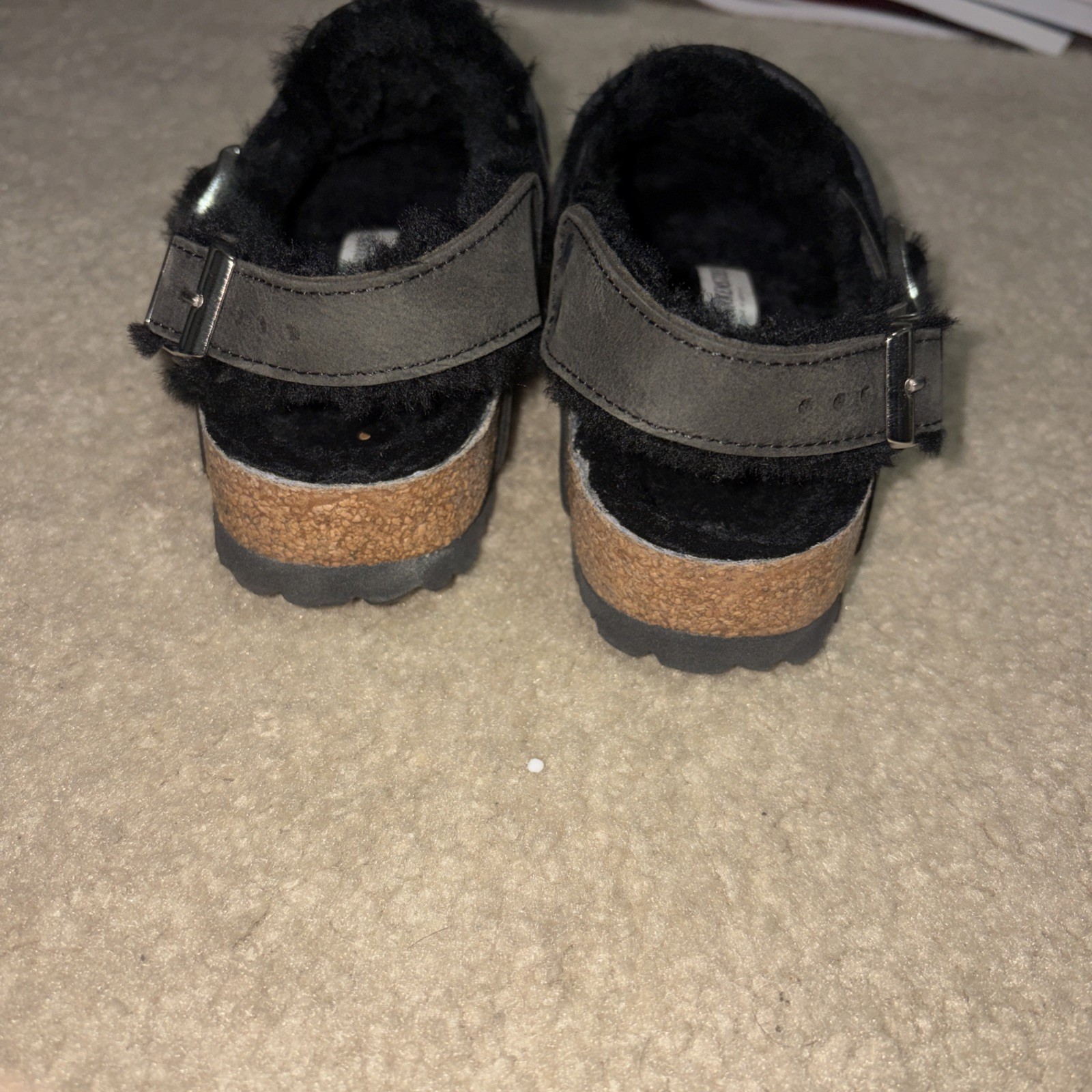 Birkenstock Tokio Shearling Black Natural Leather oiled clogs – US Women size 4