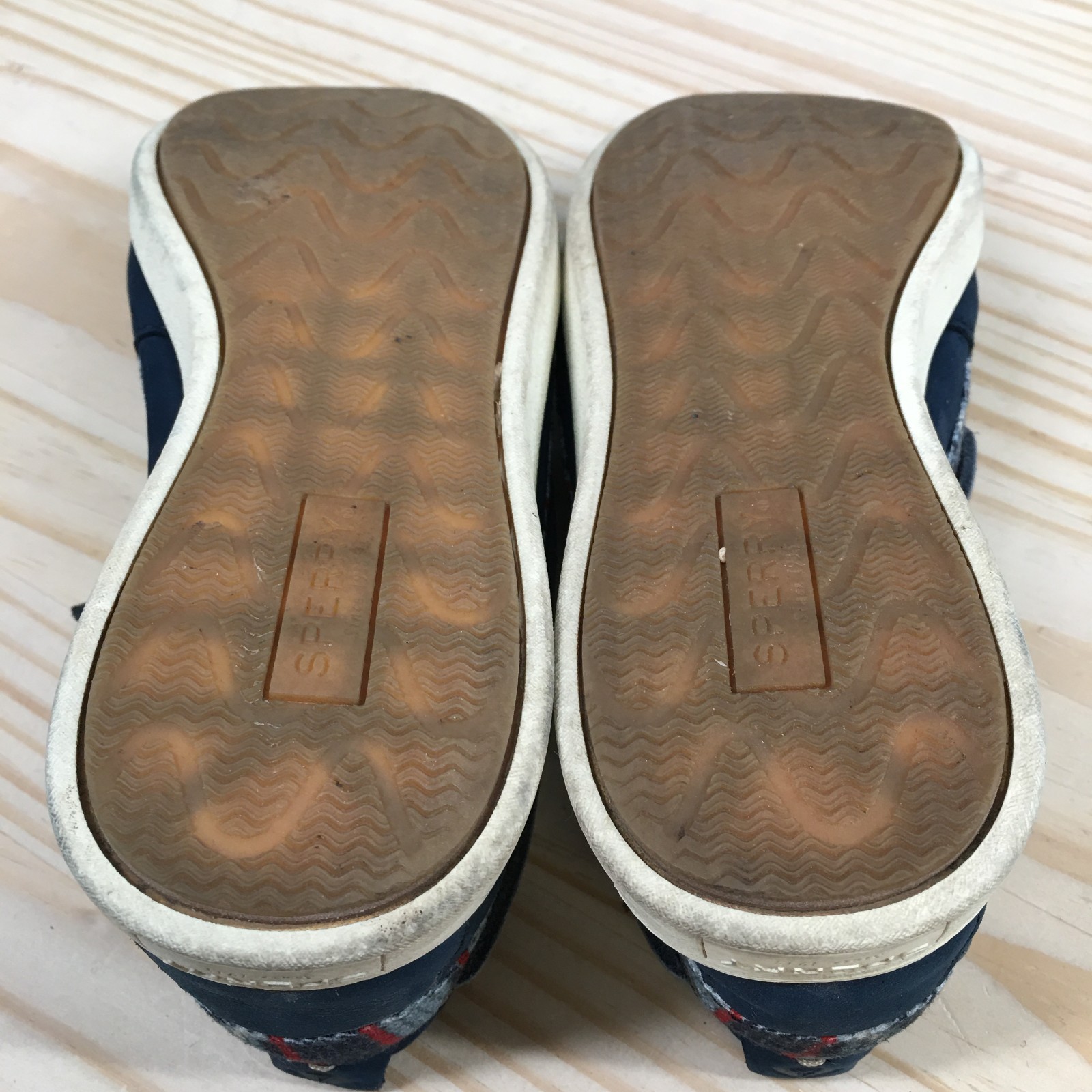 Sperry Boat Shoes Women 8 Blue Koifish Leather Suede Plaid Loafers STS82625