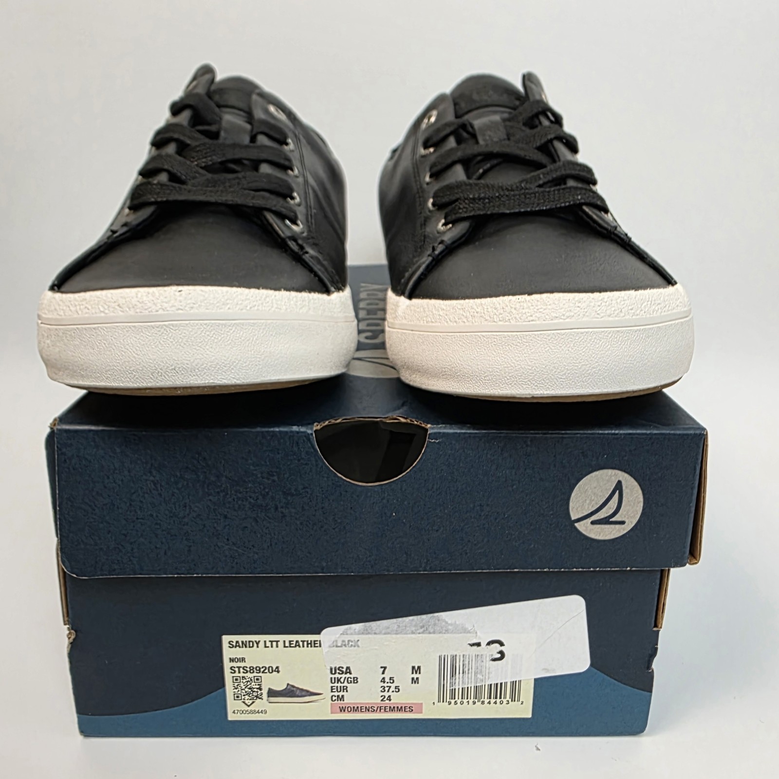 NEW Sperry Women’s Sandy LTT leather sneaker Black Size 7 M #909