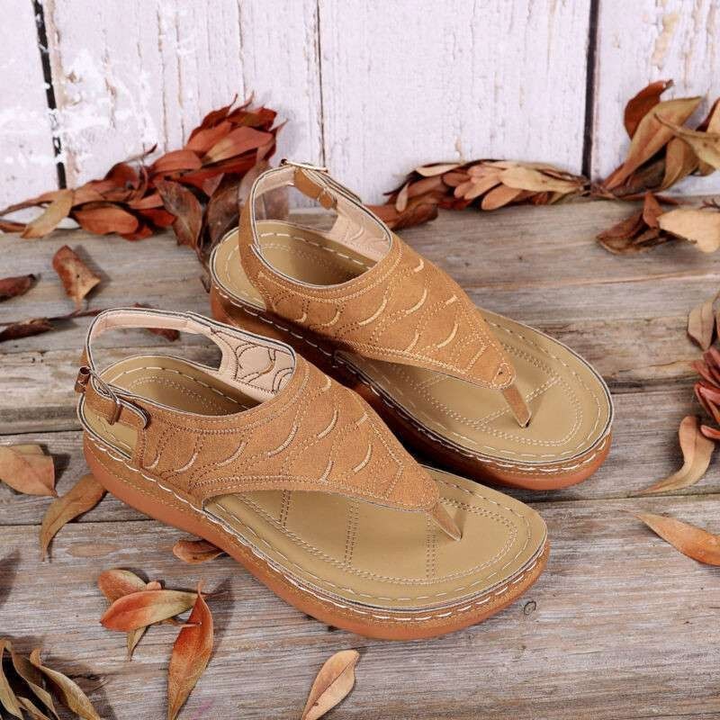 Sandals Orthopedic Flip Flops Ladies Low Wedge Casual Flat Womens Shoes
