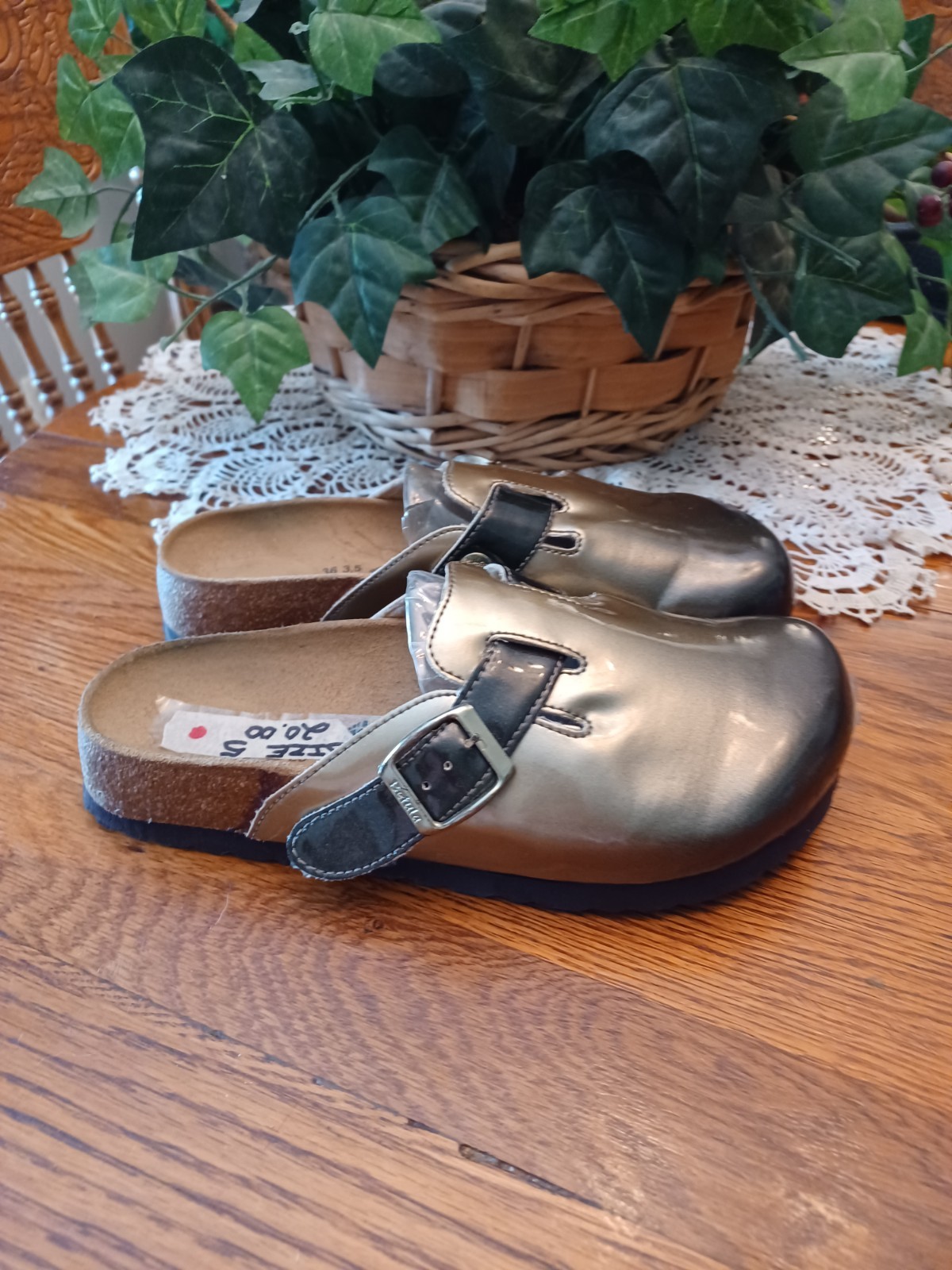 Womens Bronze Colored Betula Mule Shoes size 5 / 36