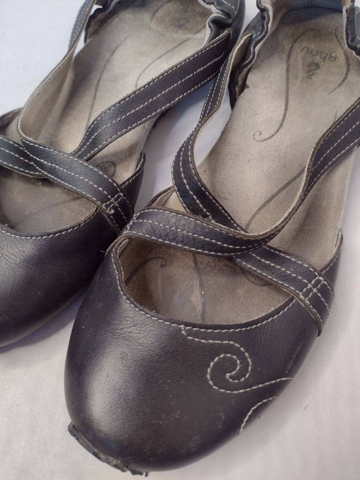 Ahnu Shoes Womens Karma Latitude Leather Mary Jane Shoes Sandals 7 Black A31