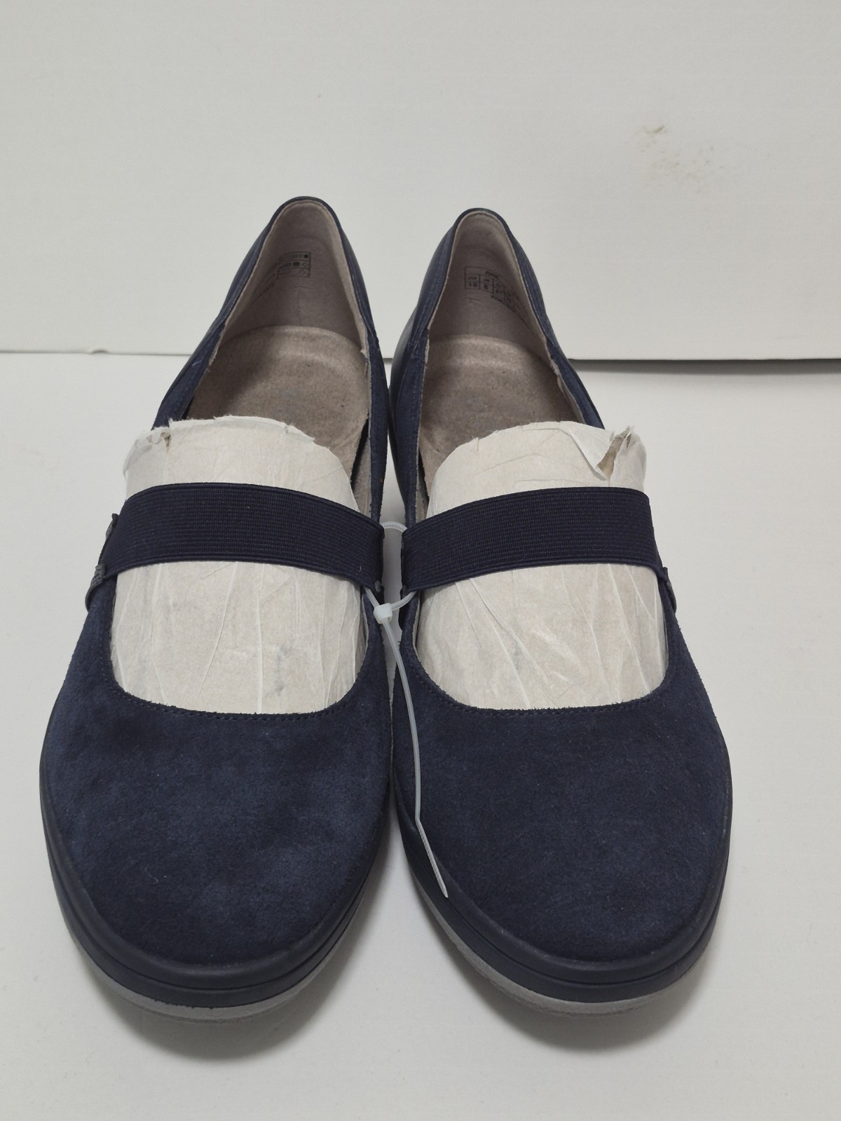Vionic Juide Womens 10 Medium Blue Suede Orthotic Mary Jane Wedge Casual Shoe