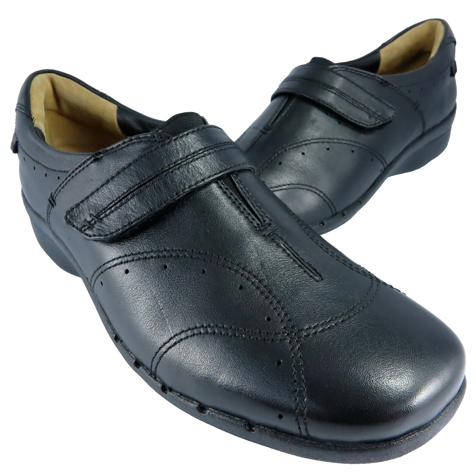 Clarks Unstructured Un.Boost Slip-Resistant Shoes Womens Size 9.5M Black Leather