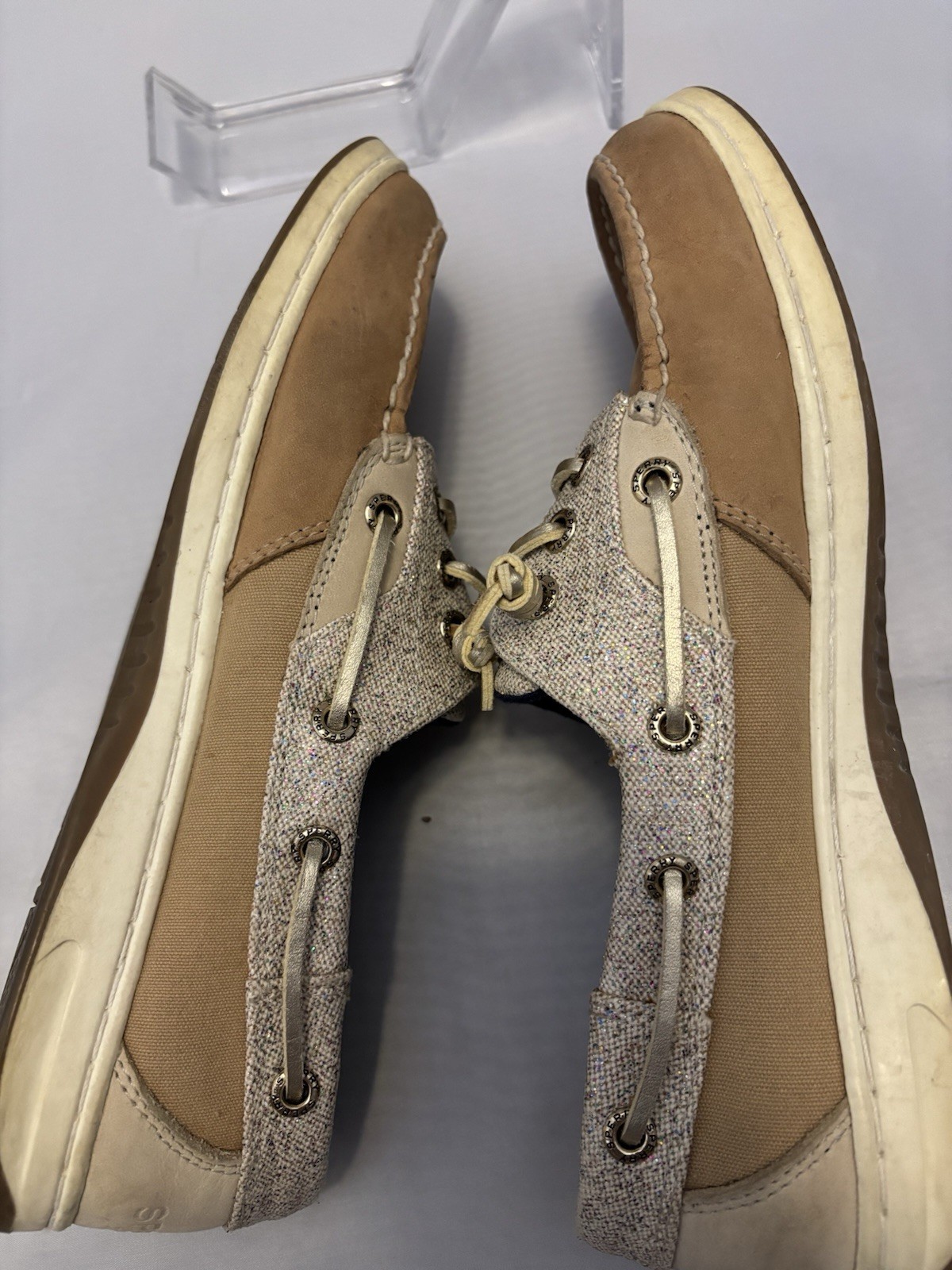 Sperry Top-Sider Slip-On Boat Shoes,Womens Rosefish Multicolor Sparkle Size W8.5