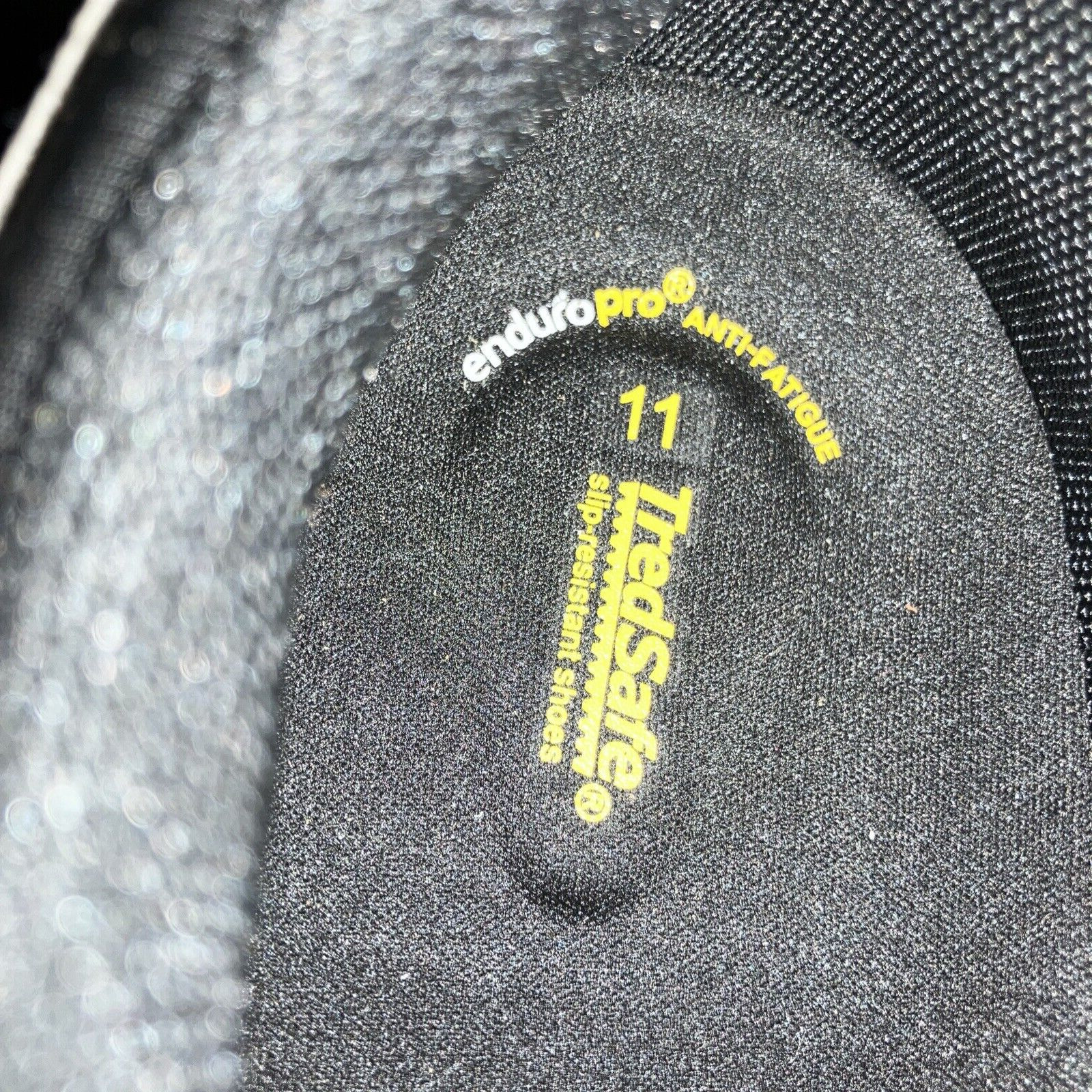 NWT TredSafe Claire Women 11 Slip Resist Black Bungee Slip on Cushion Work Shoes
