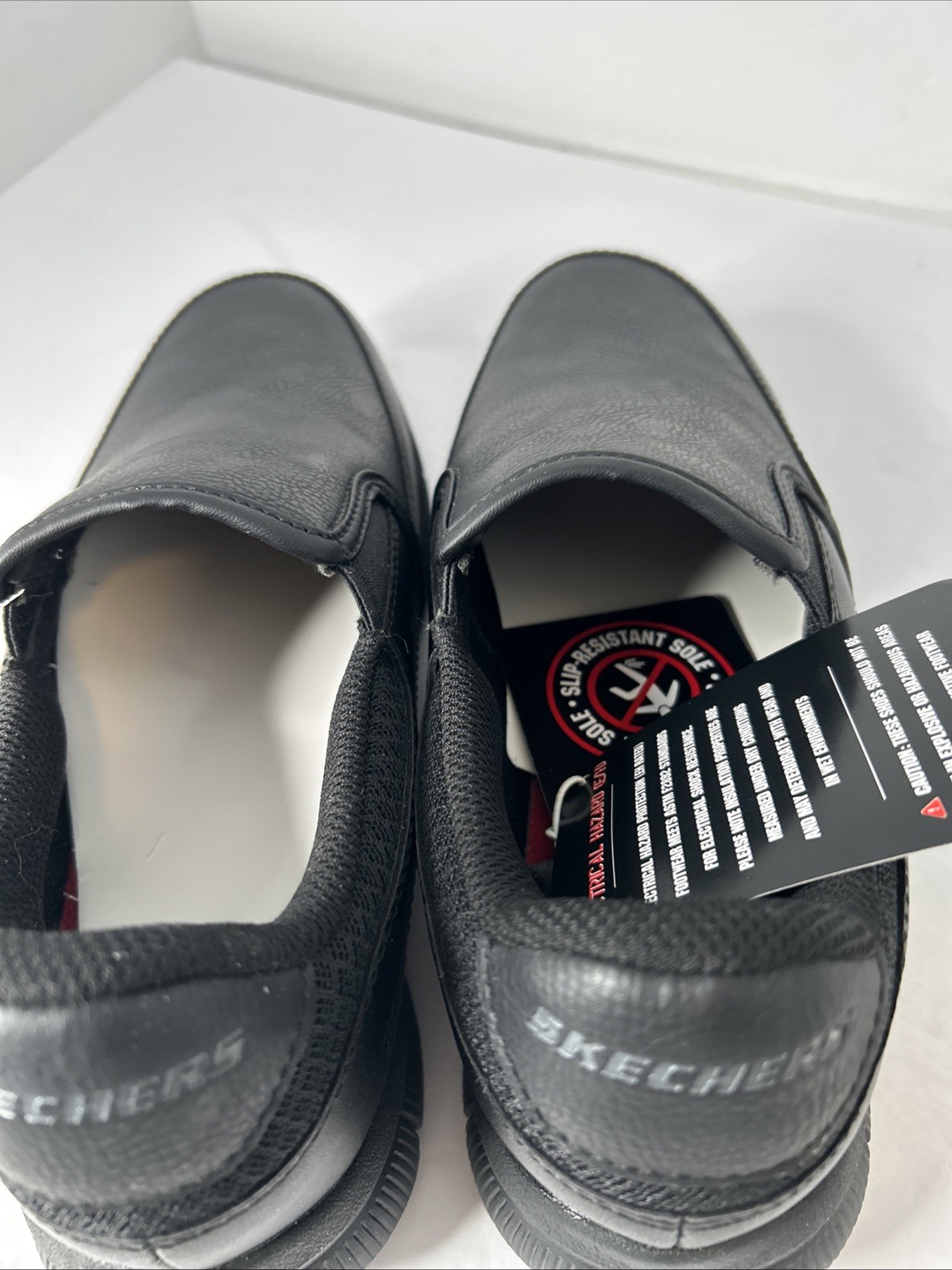 Skechers Work Slip On Shoes Slip Resistant ASTM Shock Resistant Blk Womens Sz 8