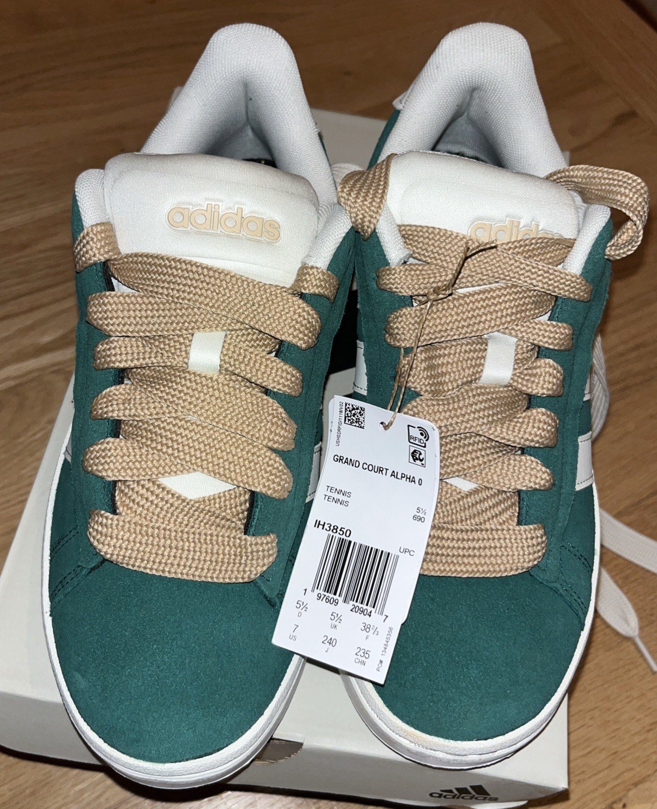 New Adidas Grand Court Alpha Sneakers Tennis Shoes Women’s Sz 7 Collegiate Green
