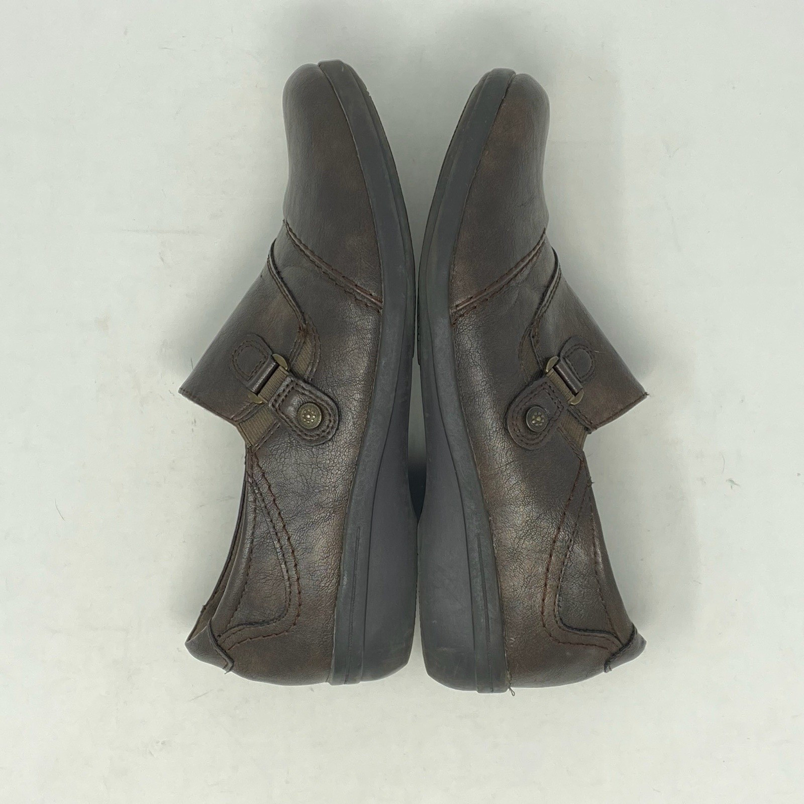 Earth Spirit Loafers Womens 9.5 Brown Faux Leather Comfort Slip On Gel Cushioned
