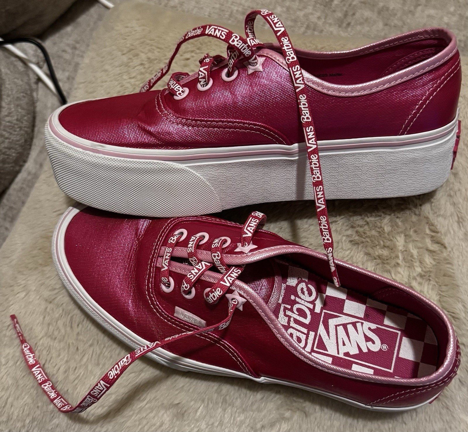 EUC 👀👀 Women’s Vans x Barbie Pink 💄👄Authentic Stackform Sneaker Sz 7.5