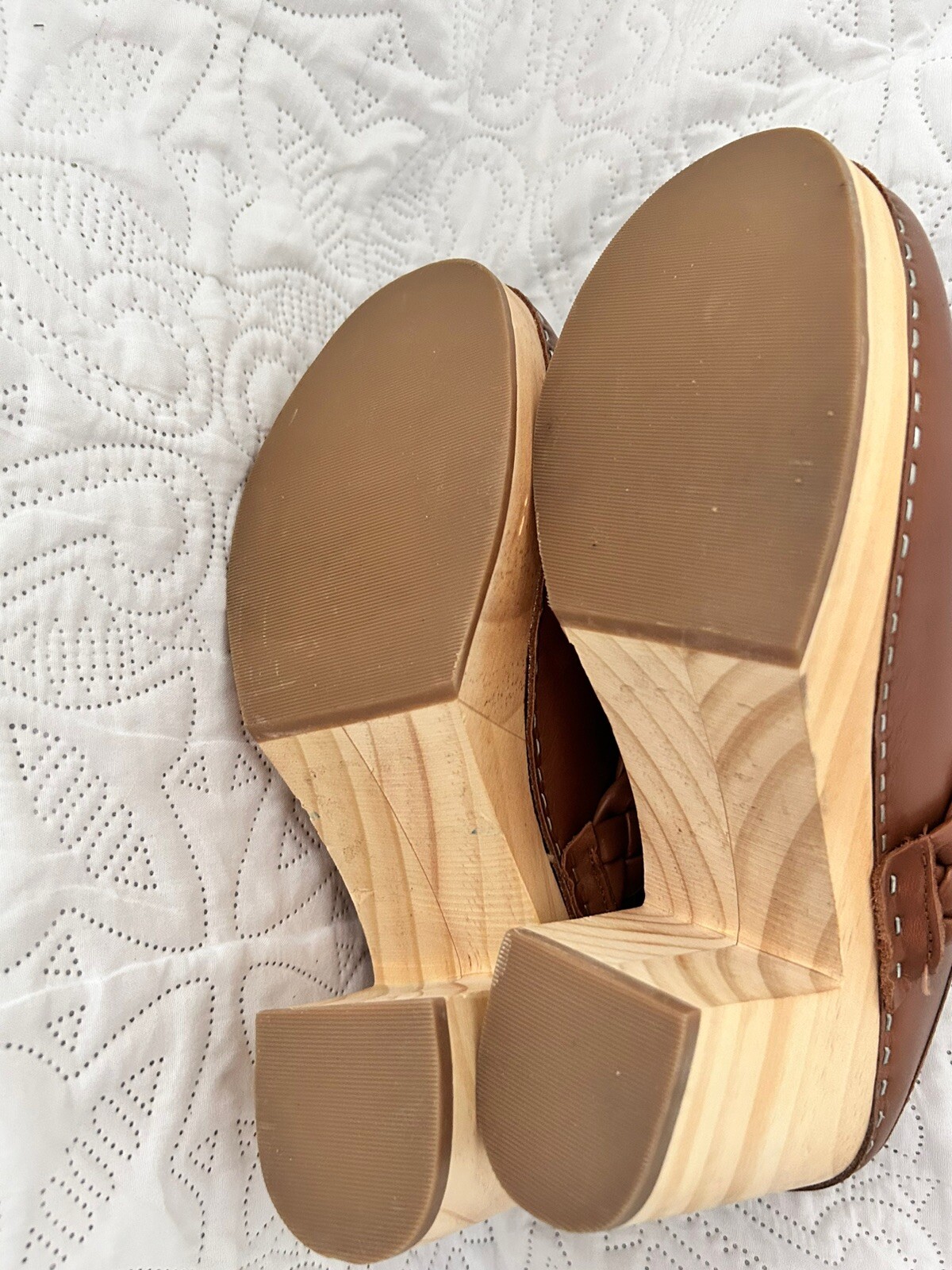 Dolce Vita Hila Braided Mule Clog Heel Saddle Leather Brown Women’s Size 9.5